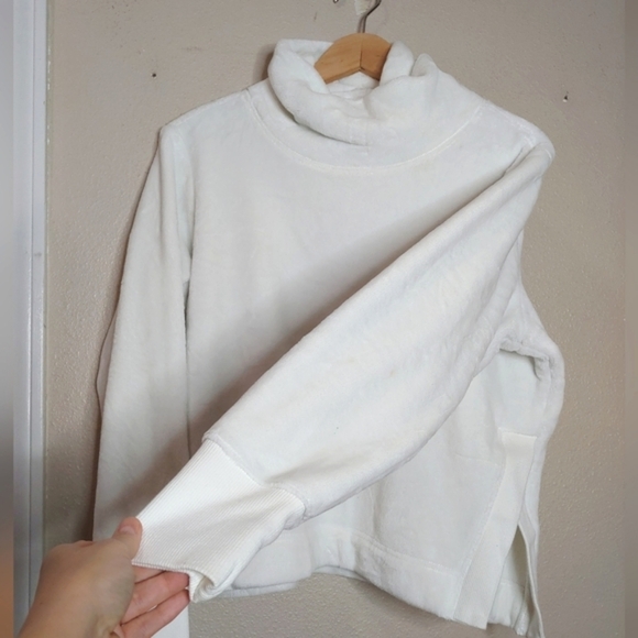 Athleta Double Karma Cozy Funnel Neck Pullover Sea Salt White XS 511446 - Picture 5 of 12